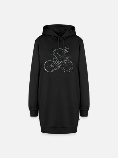 Radfahren - Hoodie-Kleid - Schwarz