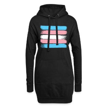 Traits de fierté trans - Sweat-shirt à capuche long Femme - noir - Devant