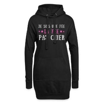 Je suis une fée la fée pas chier - Sweat-shirt à capuche long Femme - noir - Devant