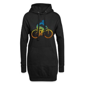 Radfahrer - Hoodie-Kleid - Schwarz - Vorne