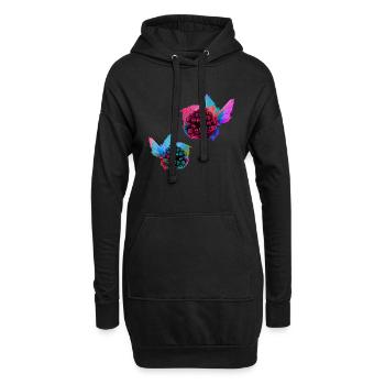 2 brombeeren,brombeere,blau,pop-art,blau,malerei, - Hoodie-Kleid - Schwarz - Vorne