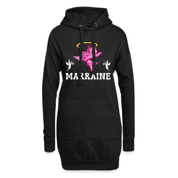 Marraine Baptême Chérubin - Sweat-shirt à capuche long Femme - noir - Devant