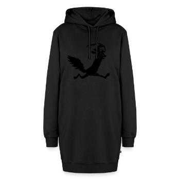 Eichhörnchen Tusche - Hoodie-Kleid - Schwarz - Vorne - AI Model Female 172 light (172cm)