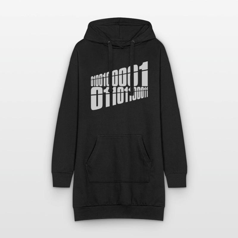 Langage de programme de code binaire Sweat-shirt à capuche long Femme