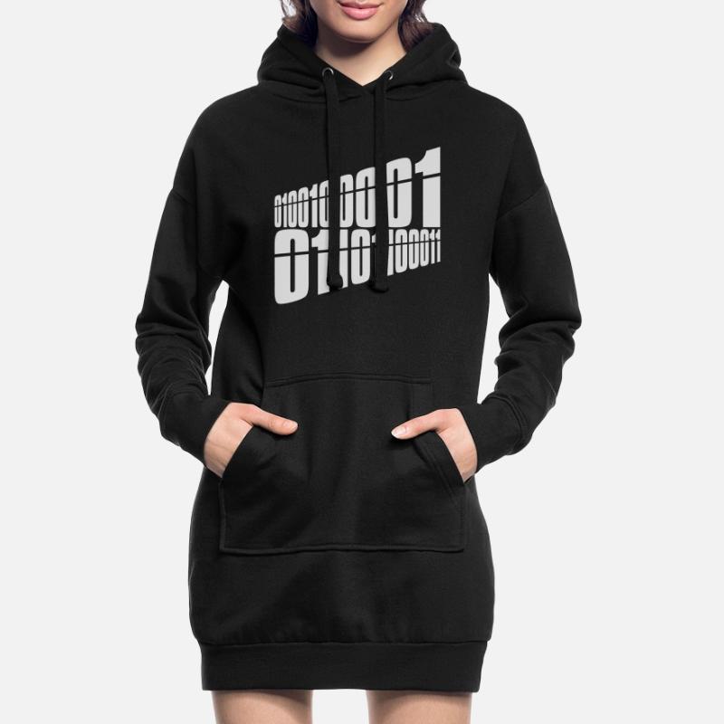 Langage de programme de code binaire Sweat-shirt à capuche long Femme