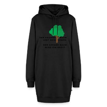 Der krumme Baum - Hoodie-Kleid - Schwarz - Vorne - AI Model Female 172 light (172cm)