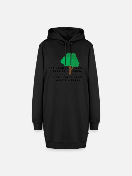 Der krumme Baum - Hoodie-Kleid - Schwarz