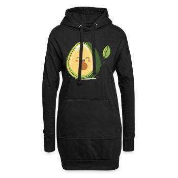 Die leckere Avocado - Hoodie-Kleid - Schwarz - Vorne