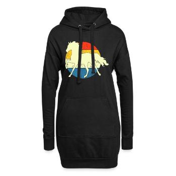 Vintage Retro Horse Sunset pour les amateurs de chevaux - Sweat-shirt à capuche long Femme - noir - Devant