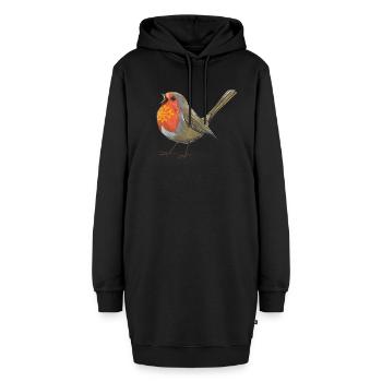 Okzitanisches Rotkehlchen - Hoodie-Kleid - Schwarz - Vorne - AI Model Female 172 light (172cm)