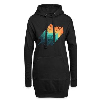 Traber Vintage Geschenk Rennen - Hoodie-Kleid - Schwarz - Vorne
