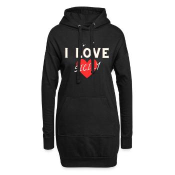 J’AIME LA SICILE - Sweat-shirt à capuche long Femme - noir - Devant