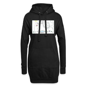 Nachhaltigkeit? Aber klar! - Hoodie-Kleid - Schwarz - Vorne