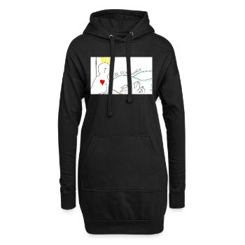 In sich ruhen. - Hoodie-Kleid - Schwarz - Vorne