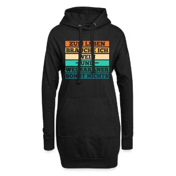 Hund Wein Weimaraner - Hoodie-Kleid - Schwarz - Vorne