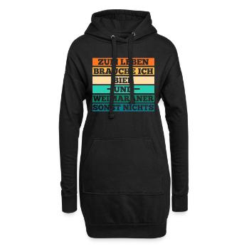 Hund Bier Weimaraner - Hoodie-Kleid - Schwarz - Vorne
