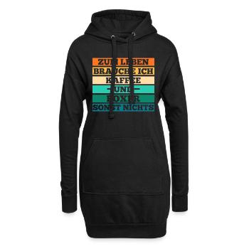 Chien Café Boxer Allemand - Sweat-shirt à capuche long Femme - noir - Devant