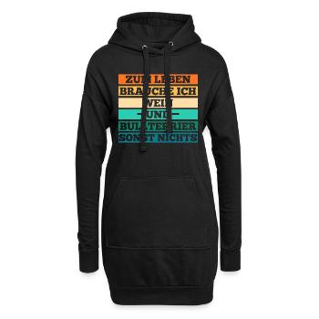 Hund Wein Bullterrier - Hoodie-Kleid - Schwarz - Vorne