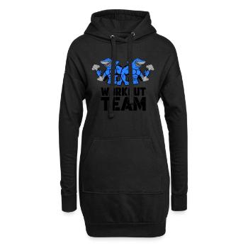 shark hai bodybuilding workout - Hoodie-Kleid - Schwarz - Vorne