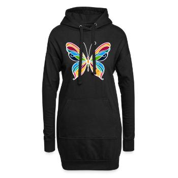 Papillon - Sweat-shirt à capuche long Femme - noir - Devant