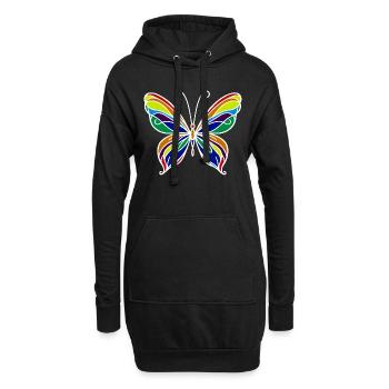 Papillon - Sweat-shirt à capuche long Femme - noir - Devant