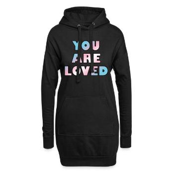 Les jeunes trans sont aimés - Sweat-shirt à capuche long Femme - noir - Devant