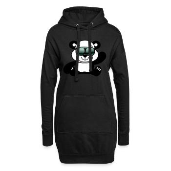 Panda Ours Cool - Sweat-shirt à capuche long Femme - noir - Devant