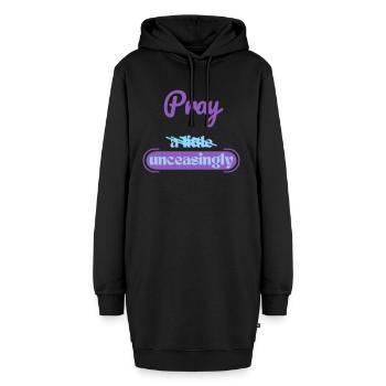 Pray unceasingly - Sweat-shirt à capuche long Femme - noir - Devant