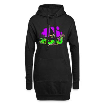 Der Halloween-Hut - Hoodie-Kleid - Schwarz - Vorne