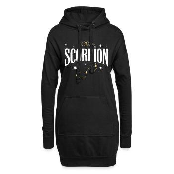 Signe astro scorpion - Sweat-shirt à capuche long Femme - noir - Devant