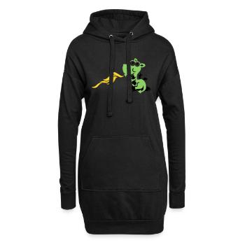 dragon spits fire - Sweat-shirt à capuche long Femme - noir - Devant