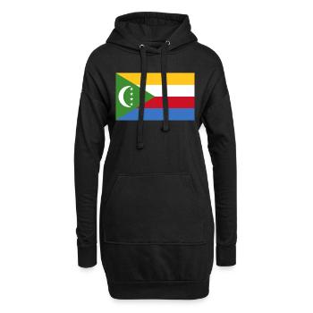 Flag of Comoros, Drapeau des Comores - Sweat-shirt à capuche long Femme - noir - Devant