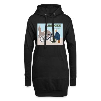 Limoges, The place to be l'homme en bleu - Sweat-shirt à capuche long Femme - noir - Devant