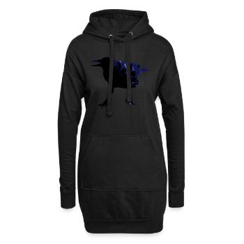 Rabe - Hoodie-Kleid - Schwarz - Vorne