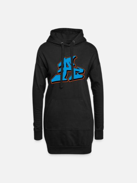 Graffiti Blockletter A - Hoodie Dress - black