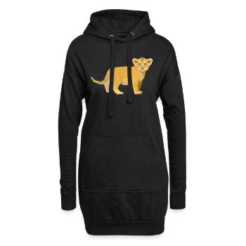 Löwen Baby Polygon - Hoodie-Kleid - Schwarz - Vorne