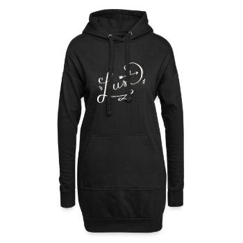 Lust | Lust & Laune weiss - Hoodie-Kleid - Schwarz - Vorne