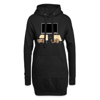 Klassenraum Schule Stuhl Tisch Stühle - Hoodie-Kleid - Schwarz - Vorne