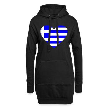 Griechenland - Hoodie-Kleid - Schwarz - Vorne