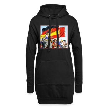 Défilé DDR - Sweat-shirt à capuche long Femme - noir - Devant