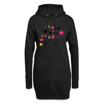 étoiles - Sweat-shirt à capuche long Femme - noir - Devant