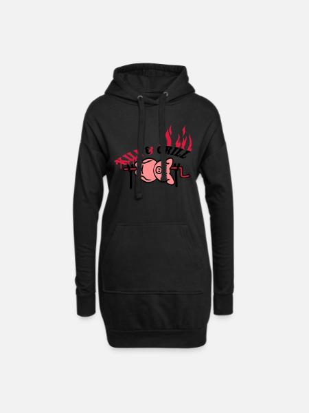 Kill And Grill Pig - Hoodie Dress - black