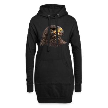 Adler, Falke, Greifvogel, braun - Hoodie-Kleid - Schwarz - Vorne