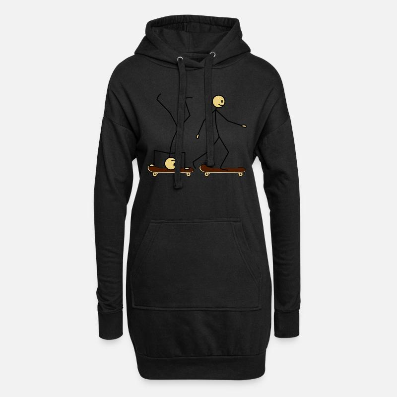 Skateboard Fun - Sweat-shirt à capuche long Femme - noir