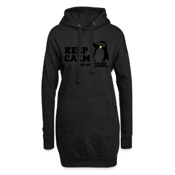 penguin keep calm - Hoodie-Kleid - Schwarz - Vorne