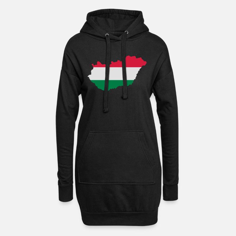 Ungarn - Hoodie-Kleid - Schwarz