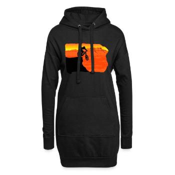 VTT descente VTT montagne VTT - Sweat-shirt à capuche long Femme - noir - Devant