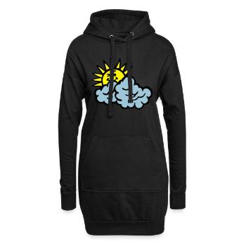 Wolke Lächeln Sonne - Hoodie-Kleid - Schwarz - Vorne