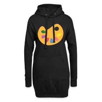 Palette d’art - Sweat-shirt à capuche long Femme - noir - Devant