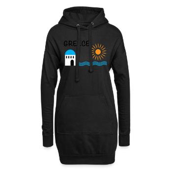 Grèce - Sweat-shirt à capuche long Femme - noir - Devant